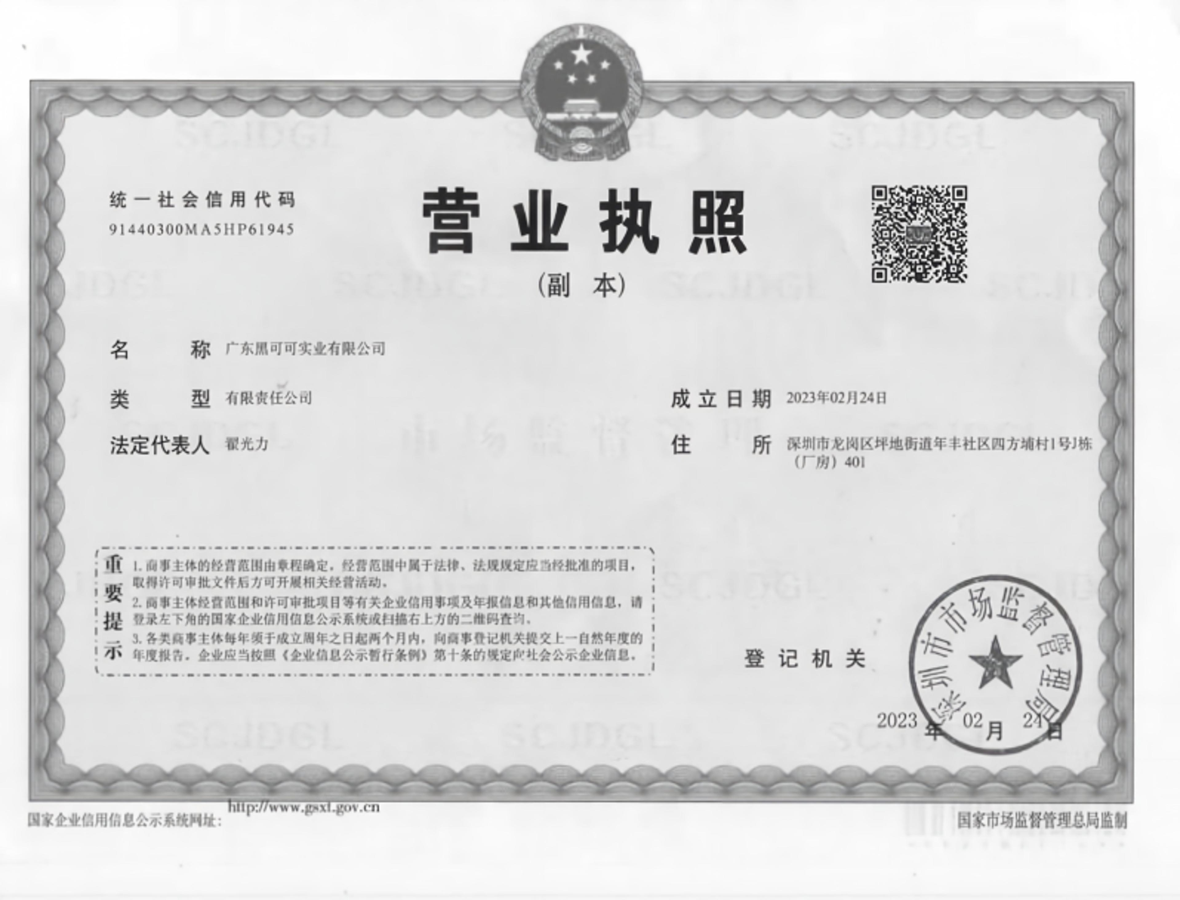 广东黑可可实业有限公司